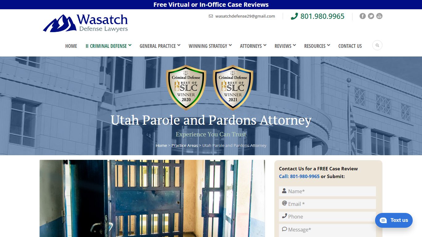 Utah Parole/Pardons Attorney - Salt Lake City Criminal Defense Lawyer